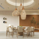 Axyaa Rattan LED Pendant Lamp | Japanese Style Kitchen Island Chandelier