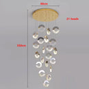 Axyaa Crystal Chandelier Stair Pendant Living Room Interior Lighting