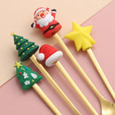 Axyaa Stainless Steel Christmas Tree Elk Head Spoon Fork Set