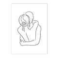 Axyaa Couple Love Kiss Line Drawing Wall Art Canvas Painting Nordic Posters