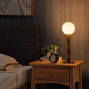 Axyaa Retro Walnut Desk Lamp with Pleated Shade