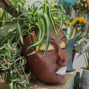 Axyaa Face Flower Pot Vase Resin Craft Wall Decoration
