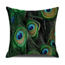 Axyaa Peacock Print Linen Cotton Pillow Cover for Home Decor & Sofa Accent