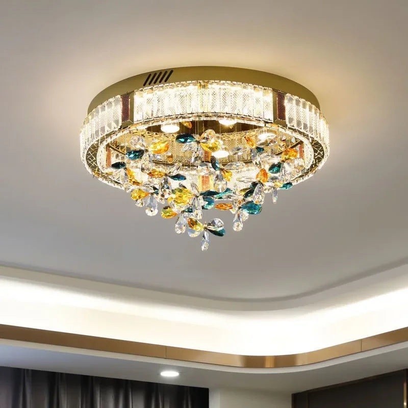 Axyaa Crystal Flower LED Ceiling Lights - Modern Home Decor Luxe Lighting