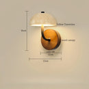 Axyaa Wood Stone LED Wall Sconce, Mid Century Modern Bedroom Lamp