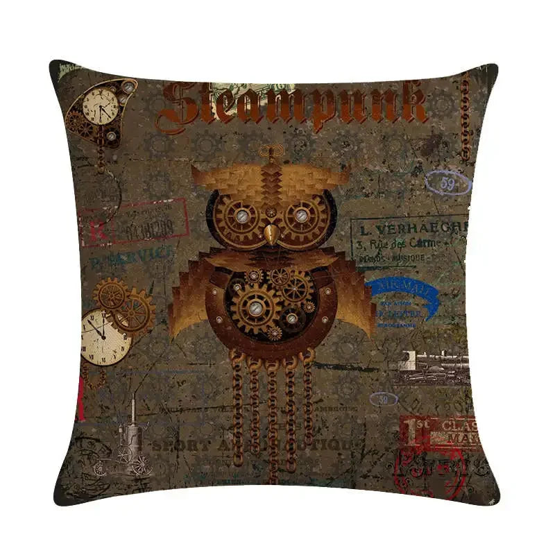 Axyaa Retro Typewriter Camera Linen Pillow Cover 45x45cm