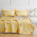 Axyaa Daisy Print Quilted Summer Quilt Set - Soft, Breathable, Washable, Comfortable