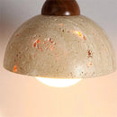 Axyaa Yellow Travertine Stone Pendant Lamp: Retro Designer Lighting for Bedroom, Restaurant & Aisle