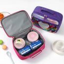 Axyaa Reversible Sequin Insulated Lunch Box for Kids - Waterproof Glitter Tote Bag