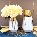 Luxury Gilded Ceramic Vases by Axyaa: Living Room & Porch Decor, Flower Arrangement