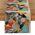 Axyaa Geometric Flower Table Runner for Rustic Home Dining Decor