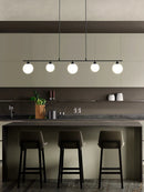 Axyaa Glass LED Chandelier: Stylish Long Pendant Light for Kitchen, Dining Room, and Island