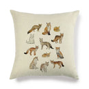 Axyaa Fox Pattern Linen Pillow Cover 45*45cm