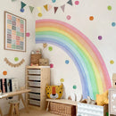 Axyaa Large Rainbow Wall Decal for Kids Rooms - Pastel Boho Design