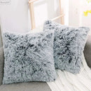Axyaa Cozy Plush Cushion Cover 45x45cm White Grey Decor Pillowcase