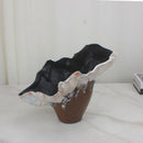 Axyaa Resin Irregular Flower Vase Wide Mouth Abstract Sculpture Floral Home Decor