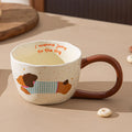 Axyaa Ceramic Breakfast Mug Set - Korean Style Drinkware for Coffee, Tea, and Oatmeal