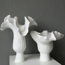 Axyaa White Ceramic Flower Buds Vase: Elegant Home Decor & Floral Arrangement Accessory
