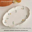 Axyaa Flower Ceramic Dinner Plate Kitchen Tableware Dish