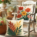 Axyaa Tropical Floral Pillow Covers - Modern Rustic Design, Vibrant Botanical Print