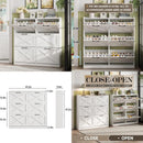 Axyaa 6-Drawer Shoe Cabinet with Metal Handles, Entryway Storage Solution