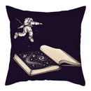 Axyaa Moon Astronaut Rocket Sofa Pillow Cover Cushion Polyester Throw TestCase
