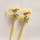 Axyaa Silicone Straw Cover: Cartoon Food Grade Dust-proof Heat-resistant Cap
