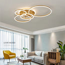 Axyaa Golden Lustre LED Ring Ceiling Chandeliers for Home Decor