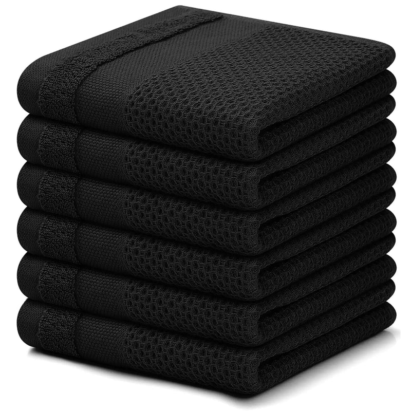 Axyaa 6Pcs Soft Cotton Kitchen Towels | Super Absorbent Dishcloth Set