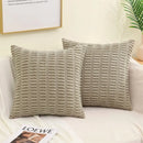 Axyaa Corduroy Striped Pillow Covers 45x45 - Boho Home Decor