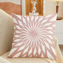 Axyaa Olive Green Yellow Floral Embroidery Pillow Cover 45x45cm Square Home Decoration