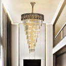 Axyaa Amber Crystal Chandelier for Luxury Living Room and High-rise Hall