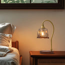 Axyaa Glass Table Lamp LED Light Fixture for Living Room, Bedroom, and Study