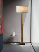 Axyaa Brass Fabric Floor Lamp, LED 3000K Standing Light for Living Room Office
