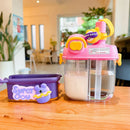 Axyaa Cartoon Double Water Bottles with Straw for Girls