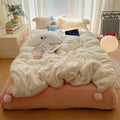 Axyaa Winter Rabbit Plush Bed 4-Piece Set - Premium Plush Bedding