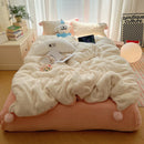 Axyaa Winter Rabbit Plush Bed 4-Piece Set - Premium Plush Bedding