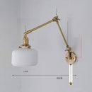 Axyaa Ceramic Copper LED Wall Lamp with Adjustable Long Arm Swivel Lighting