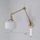 Axyaa Ceramic Copper LED Wall Lamp with Adjustable Long Arm Swing
