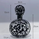 Axyaa Leopard Texture Glass Vase Modern Floral Arrangement Room Decor