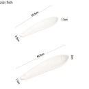 Axyaa White Ceramic Fish Plate for Restaurant and Molecular Cuisine