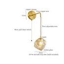 Axyaa Brass Vintage Glass LED Wall Sconce Bedroom Living Room Light