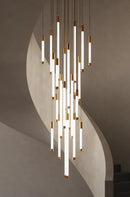 Axyaa Modern Luxury LED Chandelier for Staircase and Living Room Large Decorative Light Fixture