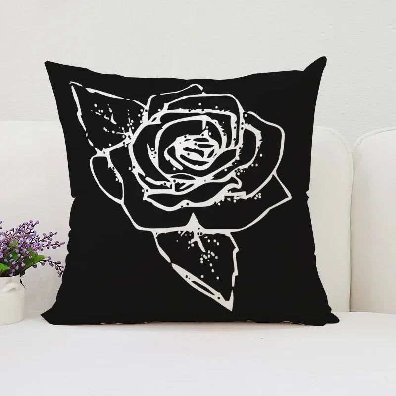 Axyaa Rose Print Pillow Cover - Romantic Home Decor & Gift