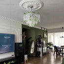 Axyaa French Green Glass Chandelier for Dining, Bedroom, Living Room