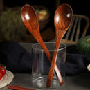 Axyaa Long Handle Wooden Rice Spoon for Noodles, Soup & Everyday Use