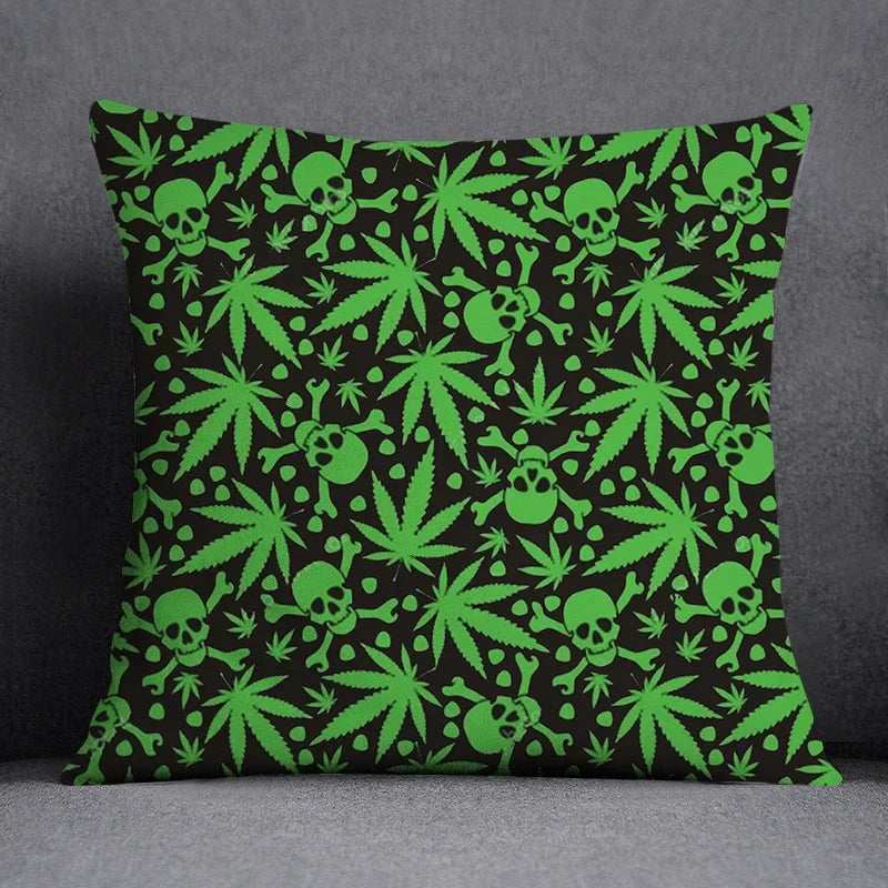 Axyaa Green Leaf Theme Pillowcase - Decorative Polyester Home Decoration 45*45cm