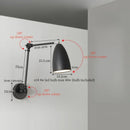Axyaa Swing Arm LED Wall Light - Nordic Minimalism Bedroom Living Room Lampara Pared