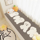 Axyaa Cartoon Printed Short Plush Carpet, Anti-Slip Strip Shape Rug for Bedroom