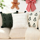 Axyaa Christmas Velvet Embroidered Cushion Cover for Festive Home Decor